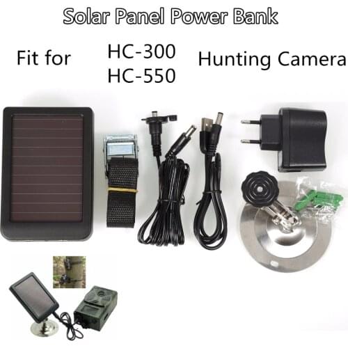 Suntekcam HC300M HC350M HC550M HC550G HC700G External Solar Powered Panel Charger for Hunting Camera Photo Traps Power Supply