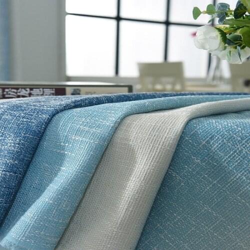 Mediterranean Blue Stripe Curtains Cotton Linen Semi-shade Drapes For Living Room Bedroom Custom Window Curtain Finished WP109&2