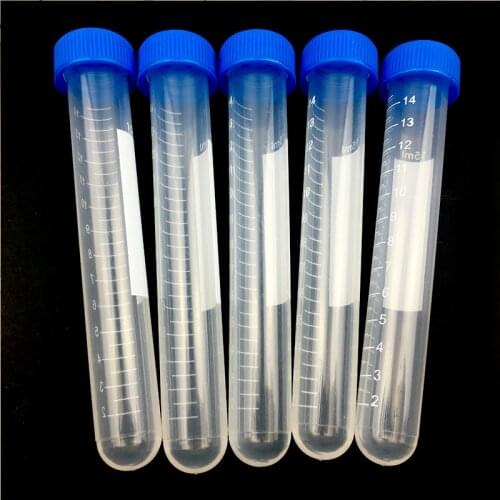 15ml Centrifuge Tube 20PCS Round Bottom Blue Screw Cap Plastic test tubes High Temperature Pressure Laboratory Supplies