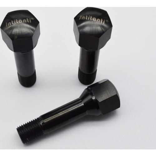 High performance black color 60 degree cone seat Gr.5 titanium lug bolts M14*1.5*50mm for Maserati