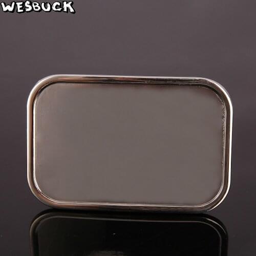 WesBuck Brand Wholesale New Style High Quality Rectangle Bright Silver Blank DIY belt buckle With Metal Fashion Buckles 5Pcs MOQ