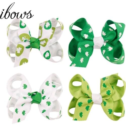 4PCS Girl Grosgrain Ribbon Boutique Hairpins Hair bows With Alligator Clips Pinwheel Bow For Children kids hairbow Accessorie