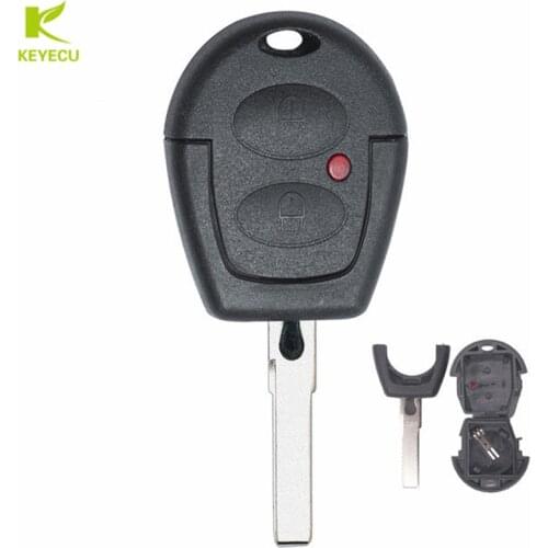 KEYECU Replacement Shell For VW Sharan Golf Passat etc.. 2 Button Remote Key Fob Case + Blank Blade