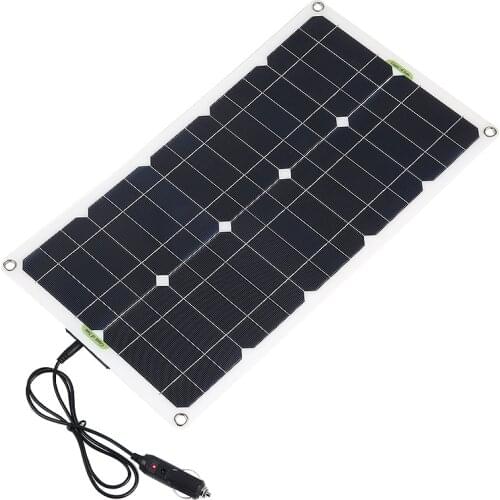DC Battery Charger + Solar Panel Cell Phone USB + Alligator Clip + Suction Cups For 18V 100W Car Boat Charging Kits