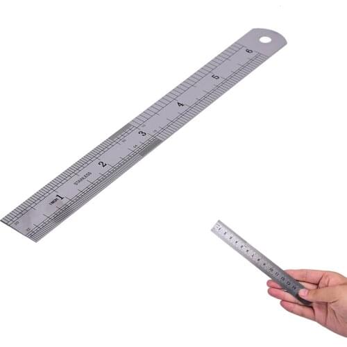 1pc Metric Rule Precision Double Sided Measuring Tool 15cm Metal Ruler