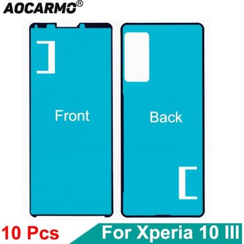 10Pcs/Lot Front LCD Display Screen Adhesive Back Cover Rear Housing Door Sticker Glue Tape For SONY Xperia 10 III X10III