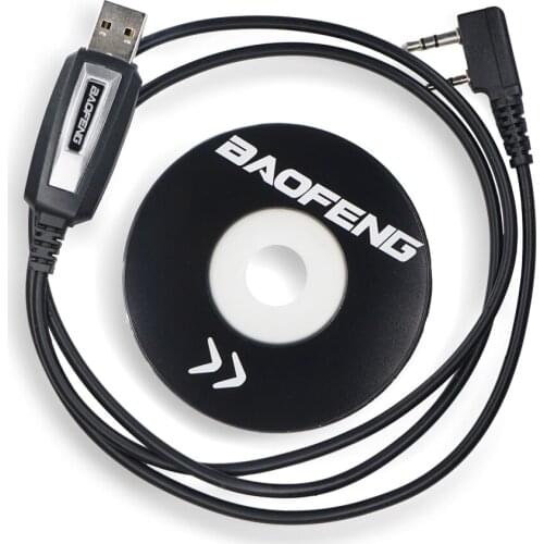 100%Original Baofeng Walkie Talkie USB Programming Cable with CD Driver for Baofeng Ham Radio UV82 UV5R BF888S Radio Accessories