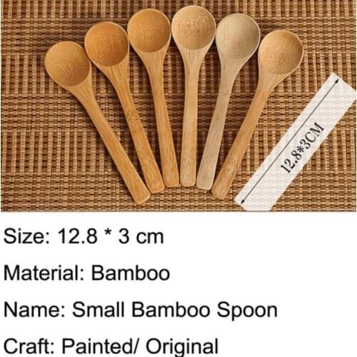 12.8*3 cm New Delicate Kitchen Condiment Jam Spoon Coffee Spoon Small Wooden Baby Honey Spoon LX6539