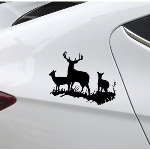 17.7CM*12.5CM Deer Decoration Vinyl Decal Body Of Car Accessories Car Sticker Black/Silver N1161