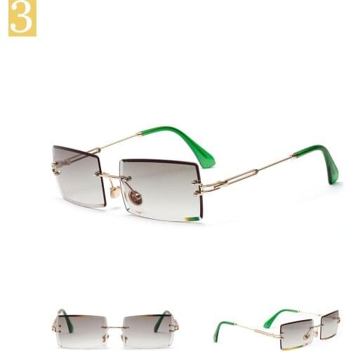2020 EYECRAFTERS Small Fashion Sunglasses Women Rimless Square Sun Glasses Women Shades Designer Style Female Uv400 Retro Male