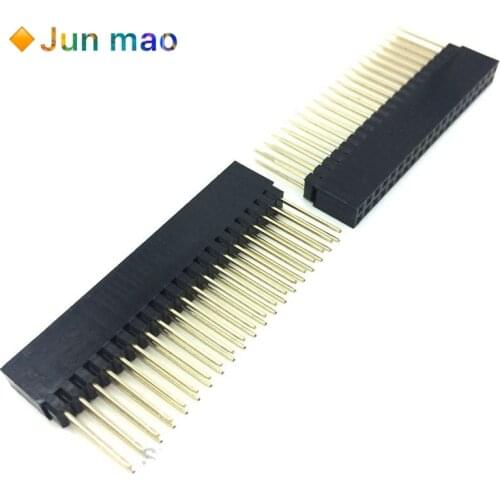 2x20 PIN double Row Straight FEMALE PIN HEADER 2.54MM PITCH pin long 12MM Strip Connector Socket 2*20 40 PIN 2x20pin pc104