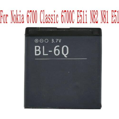 High Quality 970mAh BL-6Q Battery For Nokia 6700 Classic 6700C E51i N82 N81 E51 Cell Phone