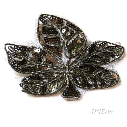 DIY fashion black flower appliques Patches for clothing Embroidery lace patches for bags decorative parches applique