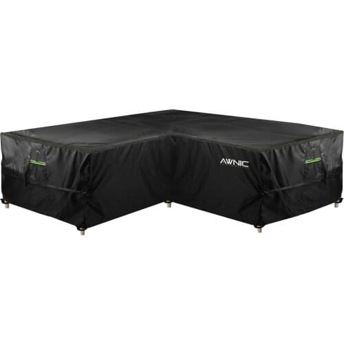 AWNIC Garden Sofa Cover Outdoor Rattan Corner Furniture Covers Waterproof 420D Polyester with Air Vent