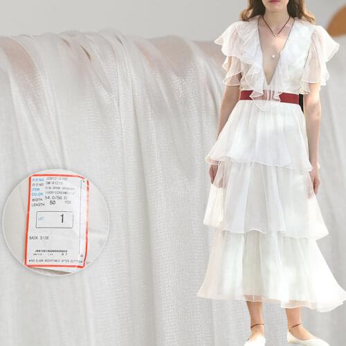 White waxberry Italy White Elastic Organdy Fabrics Garment Materials Fashion Designer Fabric Sewing Cloth Tailor Freeshipping