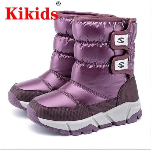 Kikis Boots Children Snow Boots For Boys Sneakers Winter Snow Boots Sport Fashion Winter New Leather Children Shoes Size 24 - 37