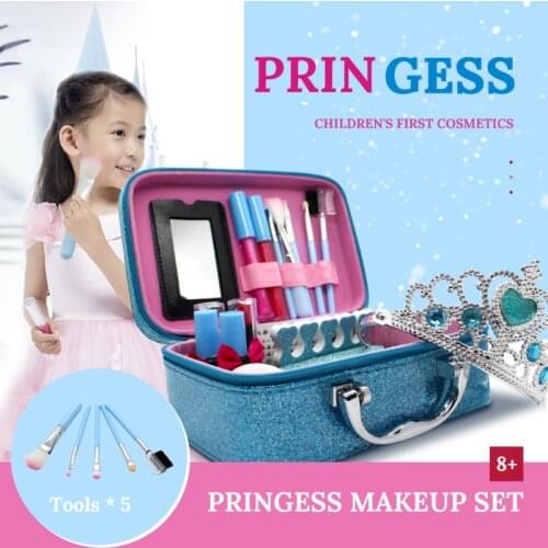 Kids Makeup Kit For Girls Princess Frozen Girls Toys Children Pretend Play Toy Real Makeup Set Toy Gift