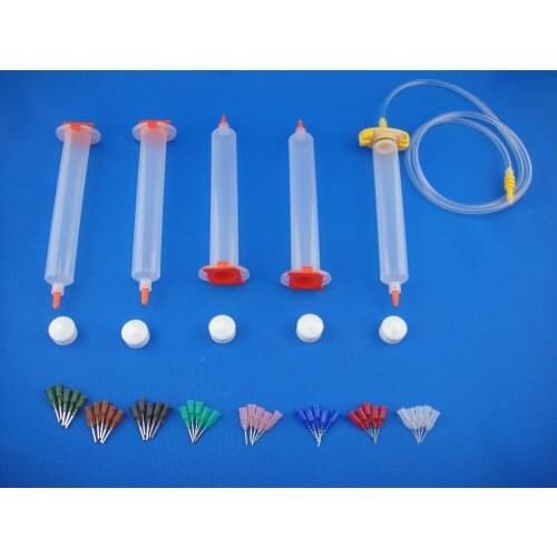 55cc Syringe Solder Paste Adhesive Glue Liquid Dispenser and Dispensing Needle Tip