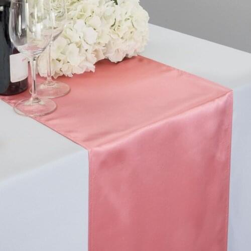 20Pcs Strawberry Ice 12" x 108" Elegant Satin Table Runners Table Cloth for Wedding Party Banquet Decoration Free Shipping