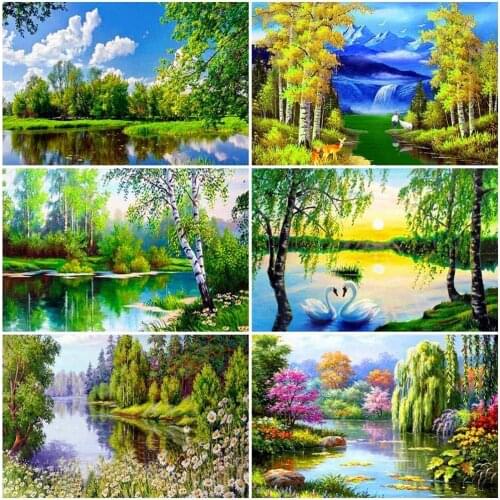 Evershine Diamond Painting Full Drill Square Scenery 5D Diamond Embroidery Sale Tree Rhinestones Pictures Diamond Mosaic Scenic