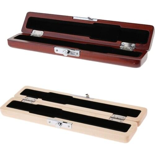 Flute Head Case Wood Box Holder Protector with Lock for Flute Players