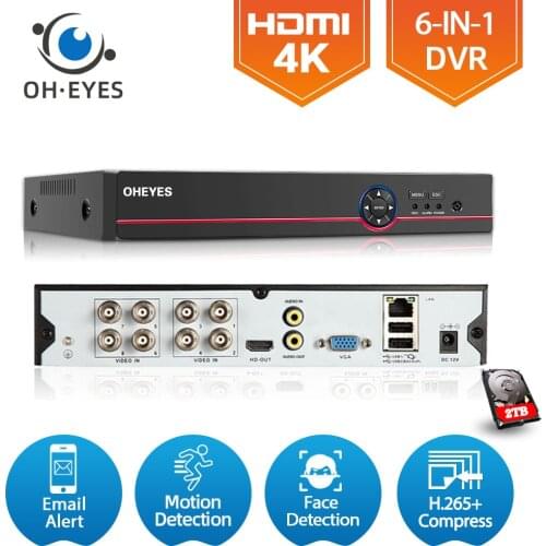 8CH 4K 6 in 1 Hybrid DVR Video Recorder for AHD Analog IP Camera 8MP P2P Digital Surveillance Video Recorder XMEYE NVR System