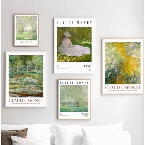Claude Monet Irises Willow Weed Wall Art Canvas Painting Nordic Posters And Prints Wall Pictures For Living Room Vintage Decor