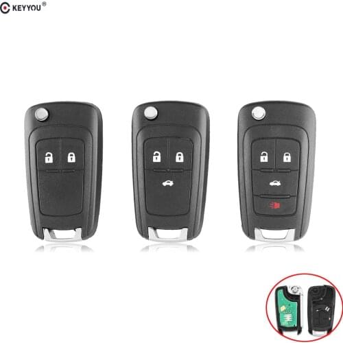 KEYYOU 2/3/4 Buttons 433MHz With ID46 Chip Remote Control Key Fob for Chevrolet Aveo Cruze Orlando HU100 Blade