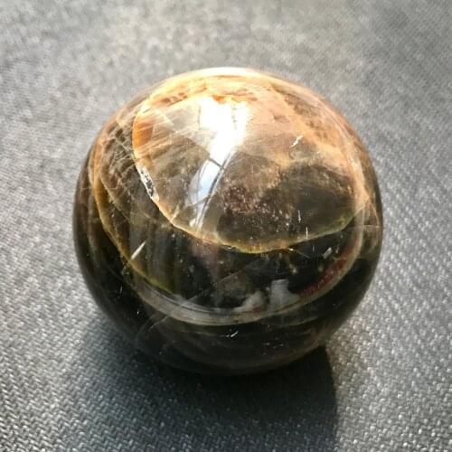 About 60mm beautiful natural black moonstone ball gemstone sphere meditation reiki healing crystal stone wholesale Madagascar