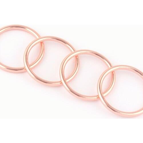 30mm Rose gold Metal O Rings Welded Metal Loops Round Formed strap buckle Ring Handbag Purse Bag clasp webbing Holder10pcs