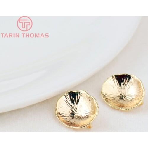 10PCS 11x12MM 24K Gold Color Plated Brass Lotus Leaf Charms Connector Pendants High Quality Diy Jewelry Accessories