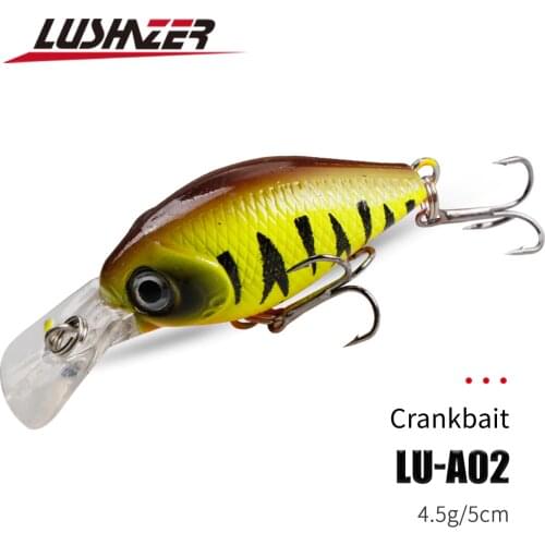 LUSHAZER Minnow Fishing Lures Crankbait Floating 4.4g 5.2cm Crank Wobblers For Fishing Pike Fishing Bait Hard Lure Black