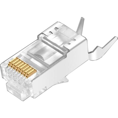100 Pieces of CAT7 Metal Shielded RJ45 Connector Modular Plug CAT 7 8P8C Network RJ 45 Cable Crimping Ethernet Connector