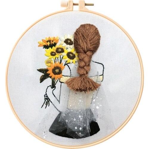 Embroidery Kits for Beginners, Embroidery Hoop, Embroidery Thread, Embroidery Materials and Tool, Best Friend Embroidery Kit (A)