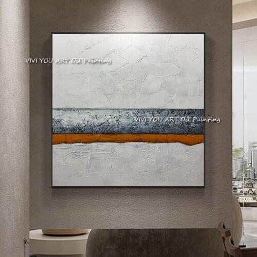 New Arrival Handmade Grey Abstract Oil Painting Modern Large Lliving Room Wall Picture Simple Home Decoration Wall Art Painting