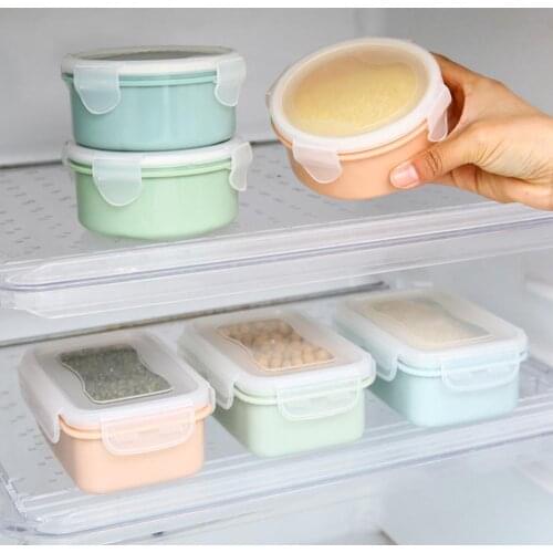 Plastic Round Lunch Box Rectangle Food Storage Container Single Layer Fridge Preserved Box Food Storage Container For Outdoor