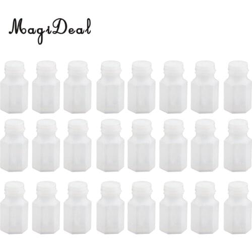 MagiDeal 24pcs Hexagon Shape Empty Bubbles Blowing Bottles Wedding Favor Table Decor