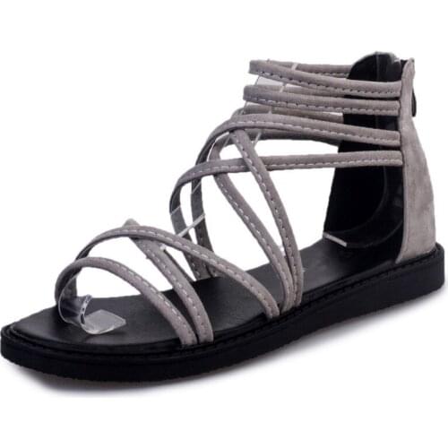 Ladies Shoes Summer Women Flat Sandals Cross-Strap Gladiator Sandals Girls Students Shoes Beach Shoes Woman XKD4031