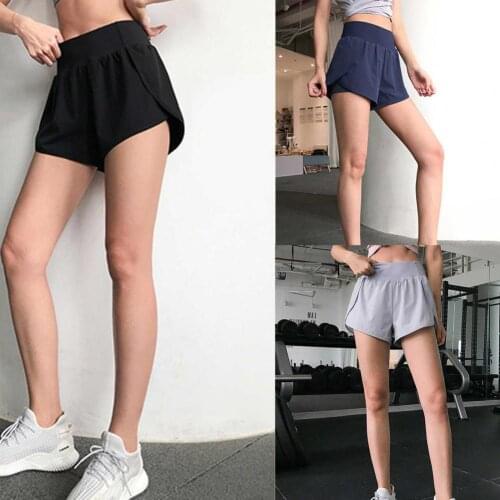Shorts Women Fake Two-piece Loose High Waist Inner Pocket Running Workout Shorts Women Clothing женские шорты ropa de mujer 2021