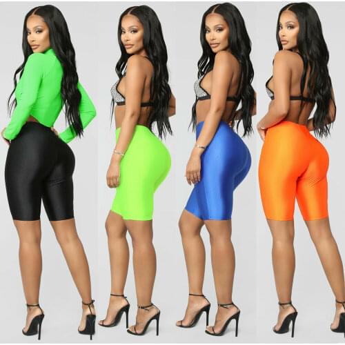 Womens Stretch Biker Bike Shorts Workout Spandex Leggings Knee Length Yoga Shorts S M L XL