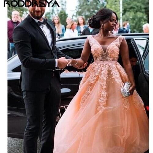 African Wedding Dresses Deep V Neck Backless Lace Appliques Beads Plus Size Tulle Country Bridal Gowns Beach vestido de noiva