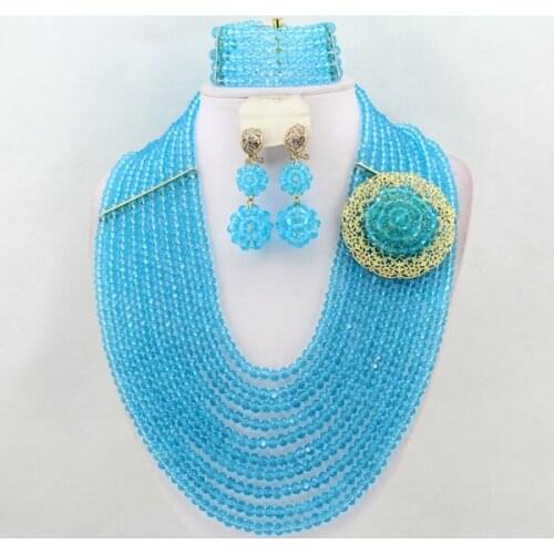 Bridal Jewelry Sets African Wedding Jewelry Set Crystal Jewelry Set African Beads Neckalce Earrings Set Costume Jewelry W6031