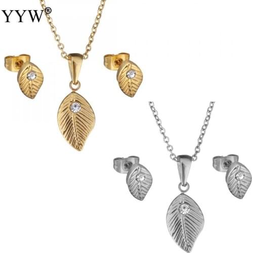 Vintage Jewelry Sets Silver /Color Gold Leaf Necklace Earrings And Wedding Bridal Jewelry For Women Fashion Wedding Jewelry Gift