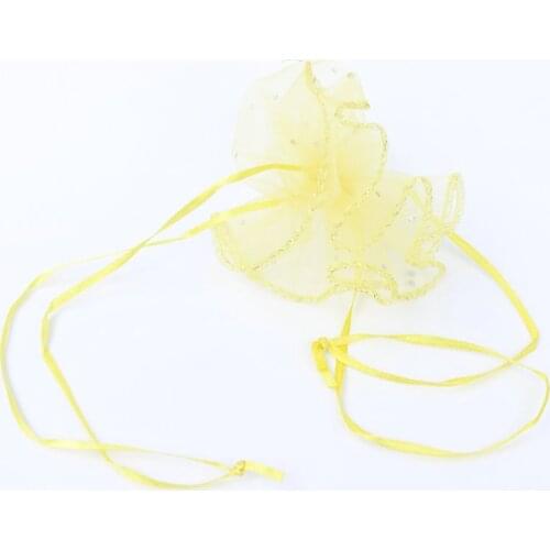 35cm 200pcs Gold Candy Bags For Wedding Round Christmas Organza Bags Gift Packaging Bags Women Drawstring Bag Package Display