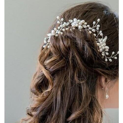 1 pc Wedding Hairpins Bridal Pearl Flower Crystal Hair Pins Bridesmaid Gift Hairdressing metal women girl hair Accessories