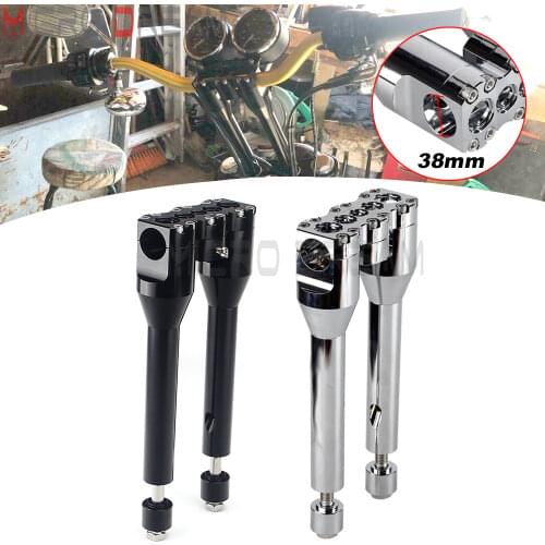 Silver Black 6" 8" 10" 12"+1" Handlebar Riser Kit Club Style StreetTech Upright Modular Risers Bar Mount Clamp 1-1/2" for Harley