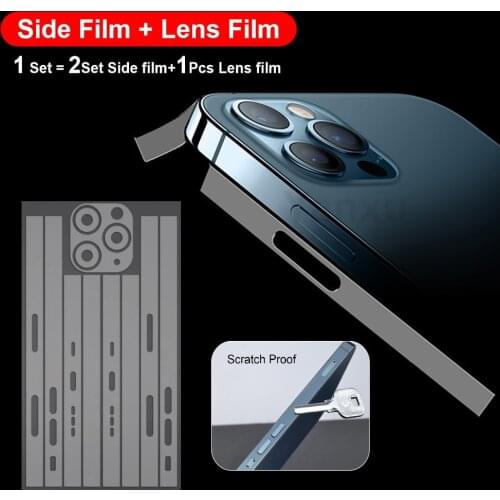 10Sets Mobile Phone Silm Clear Protective Side Film Camera Film For iPhone 12 Mini 11 Pro XR X XS Max 8 TPU Hydrogel Rim Film