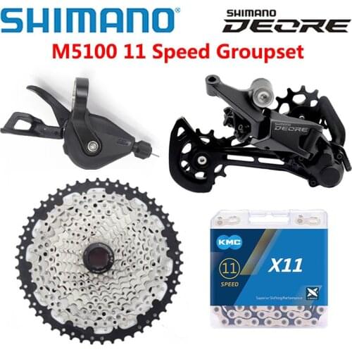 Shimano Deore M5100 11 Speed Groupset 1x11 speed right shift lever Rear Derailleur KMC Chain SunShine Cassette 46T 50T 52T