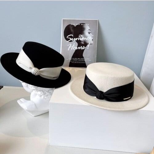 202108-2509264-xiaoli Australia wool autumn winter classic BOWKNOT LADY fedoras cap women leisure panama jazz hat