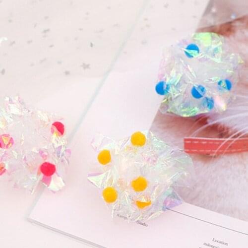 3PCS 2.17in/5.5CM Cat Ball Toy Crinkle Ball Toy Interactive Toys Mylar Ball Kitten Toy Cat Playing ball Training Toys Legendog